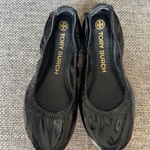 Tory Burch Glossy Black Flats